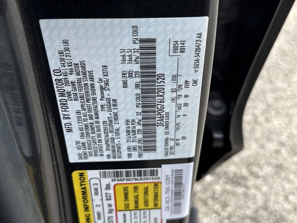 2020 Ford Fusion S