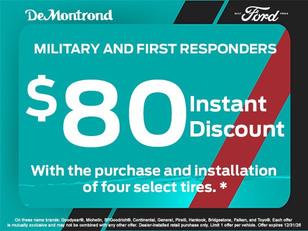 Military & First Responders - $80 Instant Discount