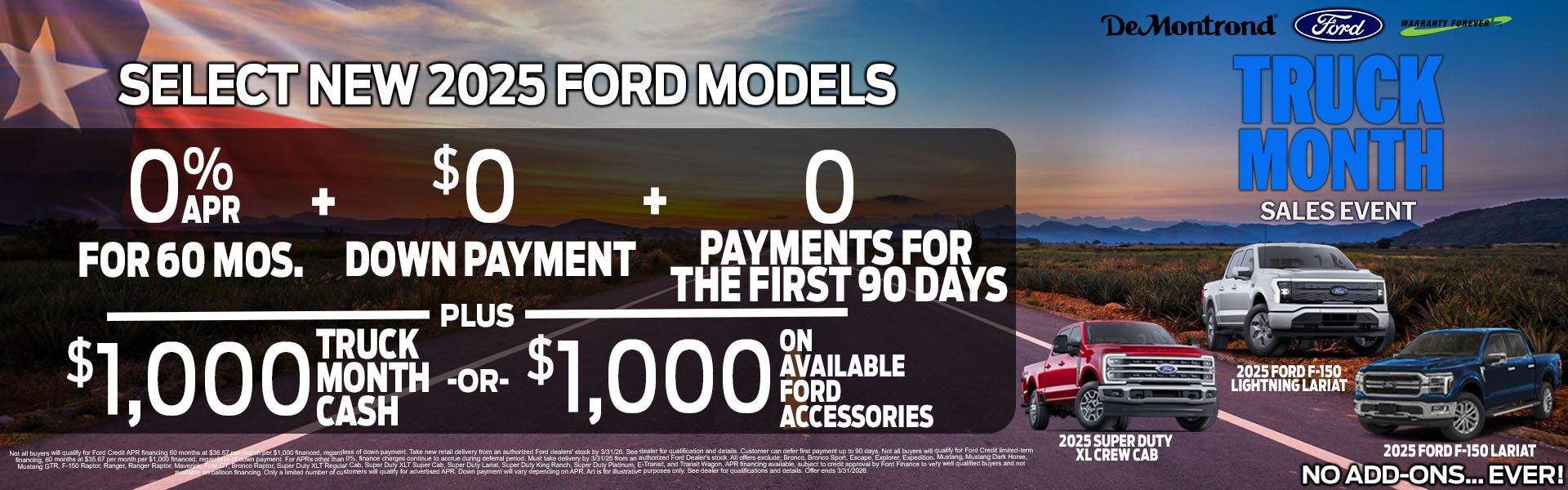 0% APR, $0 Down, 0 Payments for 90 Days