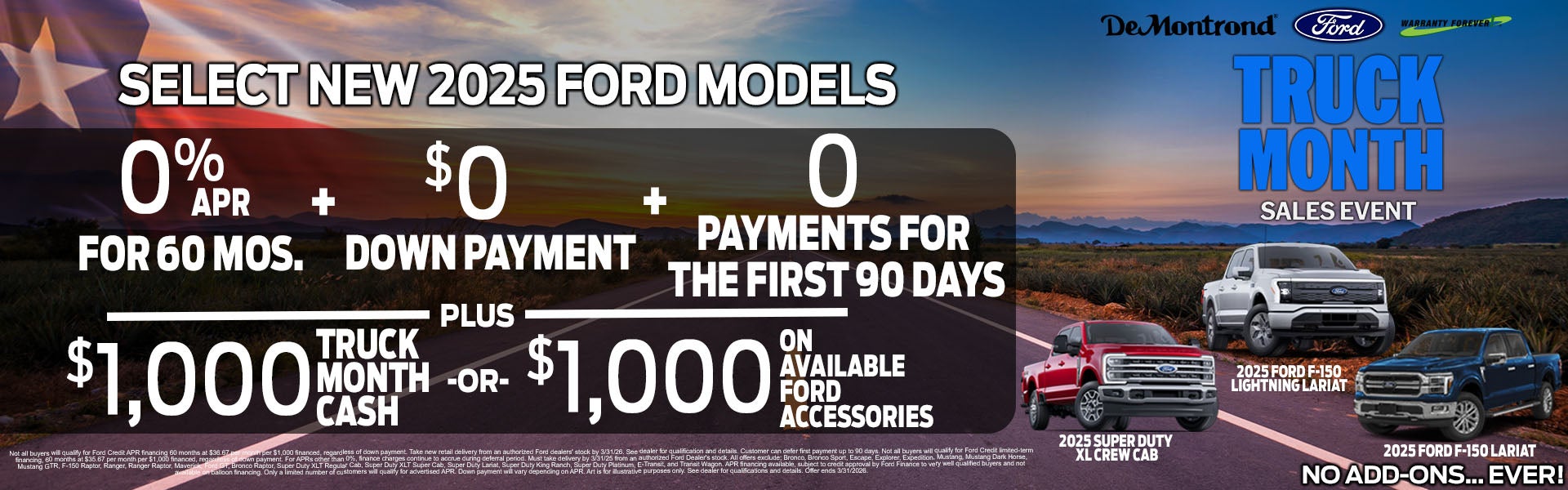 0% APR, $0 Down, 0 Payments for 90 Days