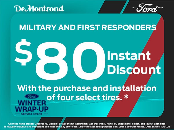 Military & First Responders - $80 Instant Discount