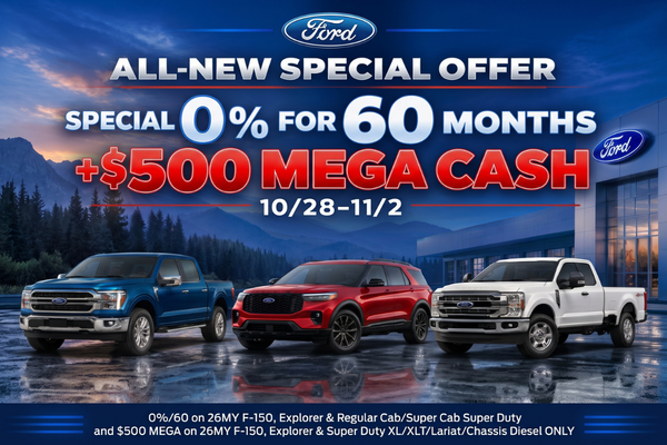 0% for 60 months + $500 Mega Cash